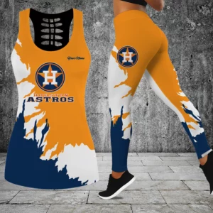 Limited Edition – Customized MLB Houston Astros Hollow Tank Top & Leggings Set