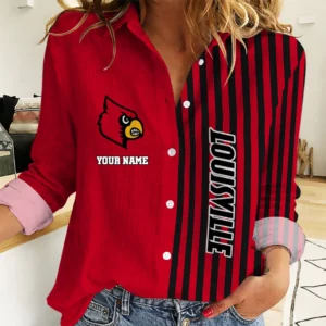 Limited Edition – Customized NCAA Louisville Cardinals Women Casual Shirt For Fan