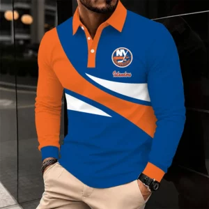 Limited Edition – Customized NHL New York Islanders Men Long Sleeve Polo Shirt