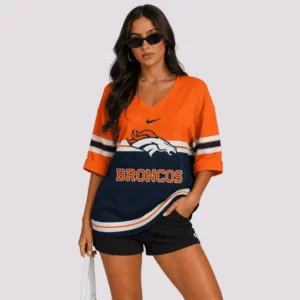 Limited Edition – Customized NFL Denver Broncos Women’s Heart V-Neck Long Sleeve Shirt