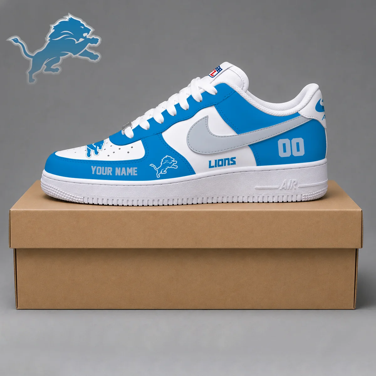 Limited Edition – Customized NFL Detroit Lions Af1 Shoes