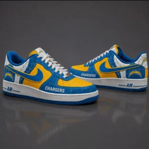 Limited Edition – Customized NFL Los Angeles Chargers X Spider Air force 1 Shoes