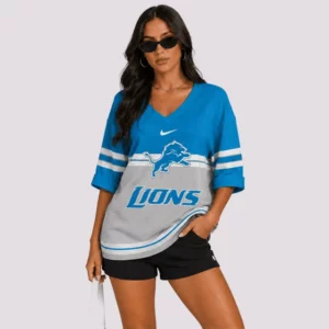 Limited Edition – Customized NFL Detroit Lions Women’s Heart V-Neck Long Sleeve Shirt