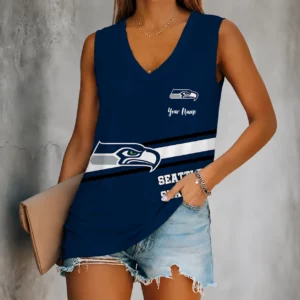 Limited Edition – Customized NFL Seattle Seahawks Women’s V-Neck Tank Top
