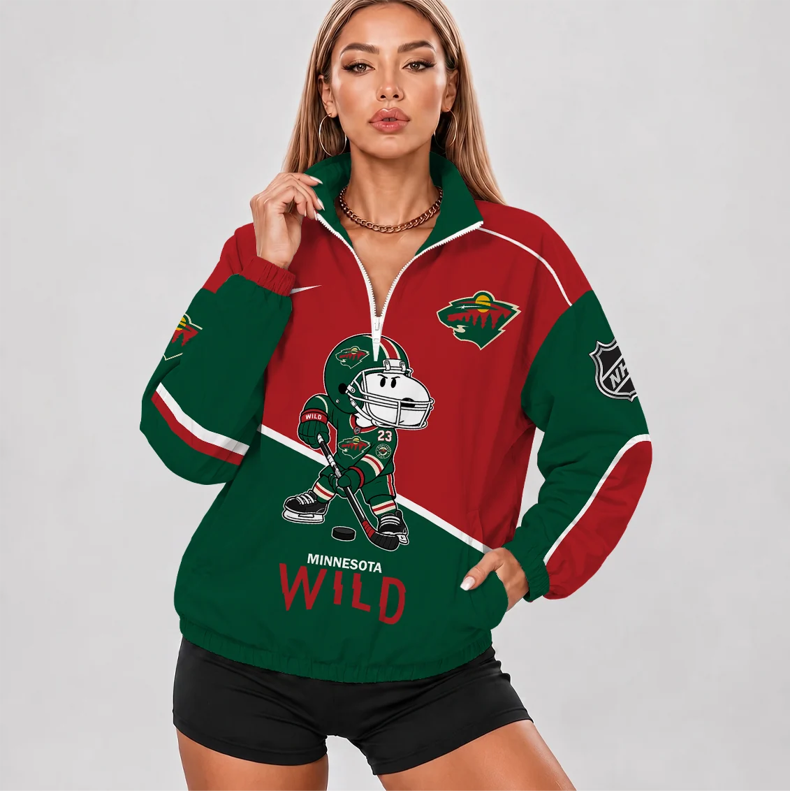 Limited Edition – Customized NHL Minnesota Wild V-Neck Zipper Sweatshirt Jacket