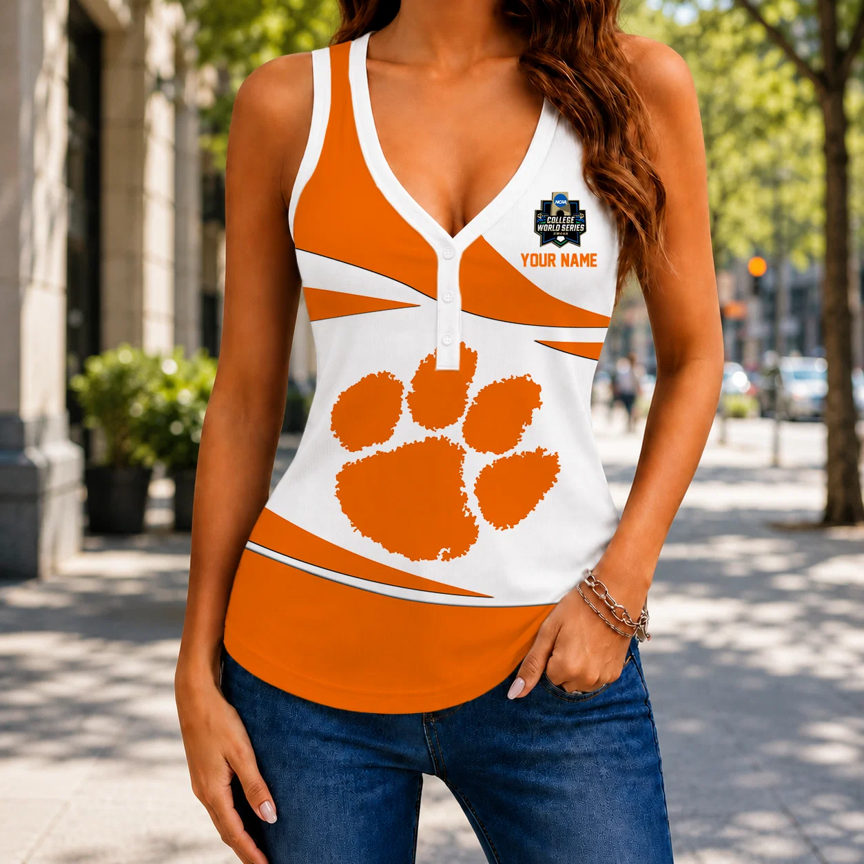 Limited Edition – Customized NCAA Clemson Tigers Women’s V-Neck Tank Top