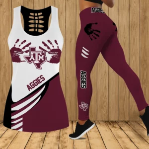 Limited Edition – Customized NCAA Texas A&M Aggies Hollow Tank Top & Leggings Set
