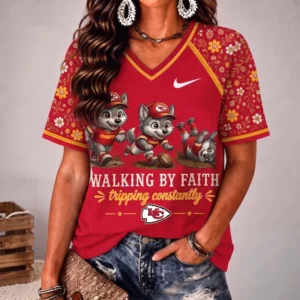 Limited Edition – Customized NFL Kansas City Chiefs V-Neck Female Shirt