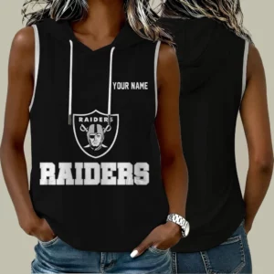 Limited Edition – Customized NFL Las Vegas Raiders Women’s Sleeveless Hooded Pocket Tank Top