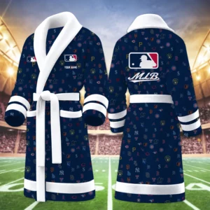 Limited Edition – Customized MLB All Teams Multicolor Fleece Bathrobe