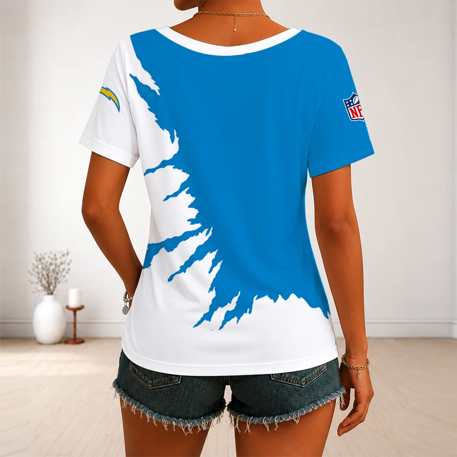 Limited Edition – Customized NFL Los Angeles Chargers V-Neck Female Shirt - Image 2