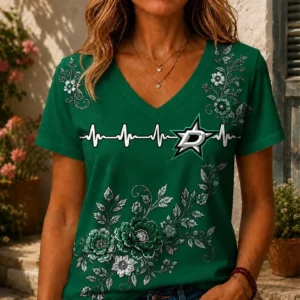 Limited Edition – Customized NHL Dallas Stars V-Neck Female Shirt