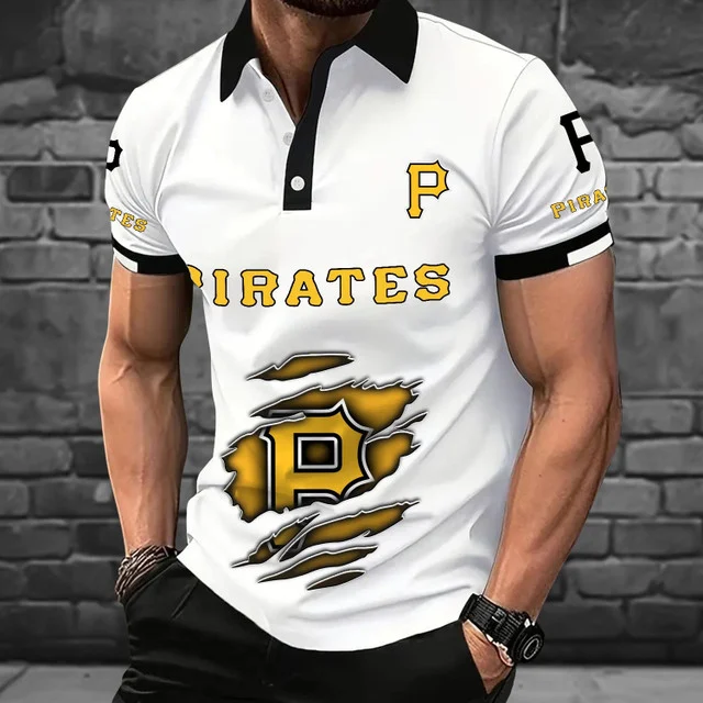 Limited Edition – Customized MLB Pittsburgh Pirates Polo Shirt - Image 2