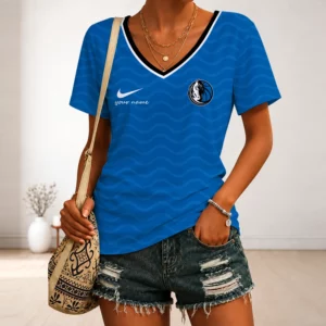 Limited Edition – Customized NBA Dallas Mavericks V-Neck Female Shirt