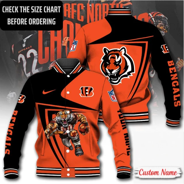 Limited Edition – Customized NFL Cincinnati Bengals Satin Varsity & Baseball Jacket