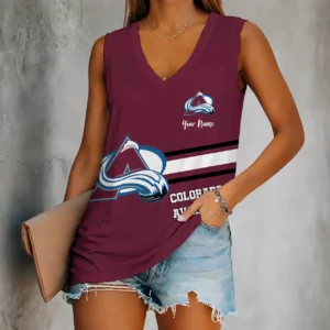 Limited Edition – Customized NHL Colorado Avalanche Women’s V-Neck Tank Top