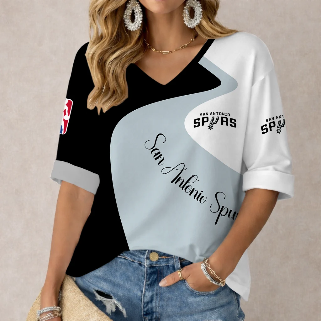 Limited Edition – Customized NBA San Antonio Spurs Women’s V-Neck Long Sleeve Shirt