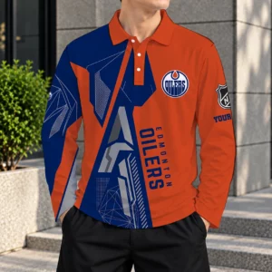 Limited Edition – Customized NHL Edmonton Oilers Men Long Sleeve Polo