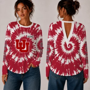 Limited Edition – Customized NCAA Utah Utes Women’s Back V-Cut Long-Sleeve Shirt