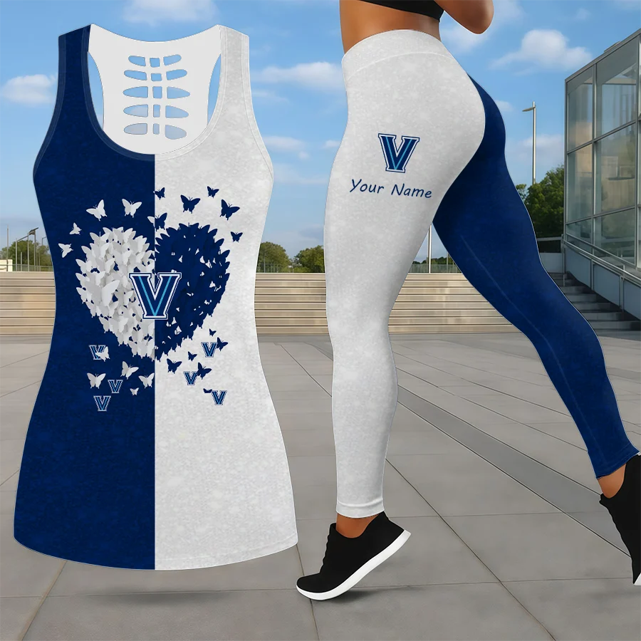 Limited Edition – Customized NCAA Villanova Wildcats Leggings & Hollow Tank Top Set