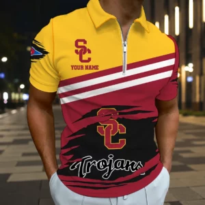 Limited Edition – Customized NCAA Usc Trojans Zip Polo Shirt