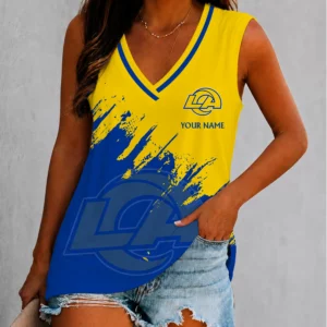 Limited Edition – Customized NFL Los Angeles Rams Women’s V-Neck Tank Top