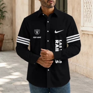 Limited Edition – Customized NFL Las Vegas Raiders Men’s Long Sleeve Button-Up Shirt