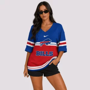Limited Edition – Customized NFL Buffalo Bills Women’s Heart V-Neck Long Sleeve Shirt