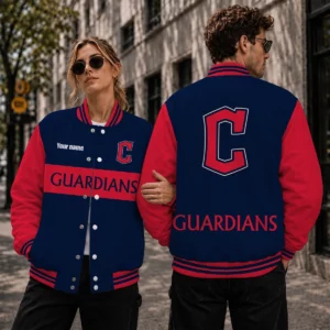 Limited Edition – Customized MLB Cleveland Guardians Satin Varsity & Baseball Jacket