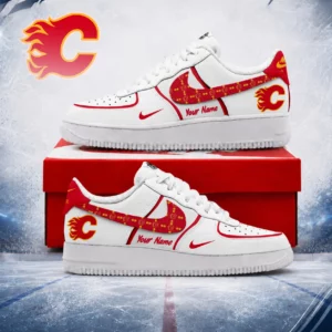 Limited Edition – Customized NHL Calgary Flames Af1 Shoes
