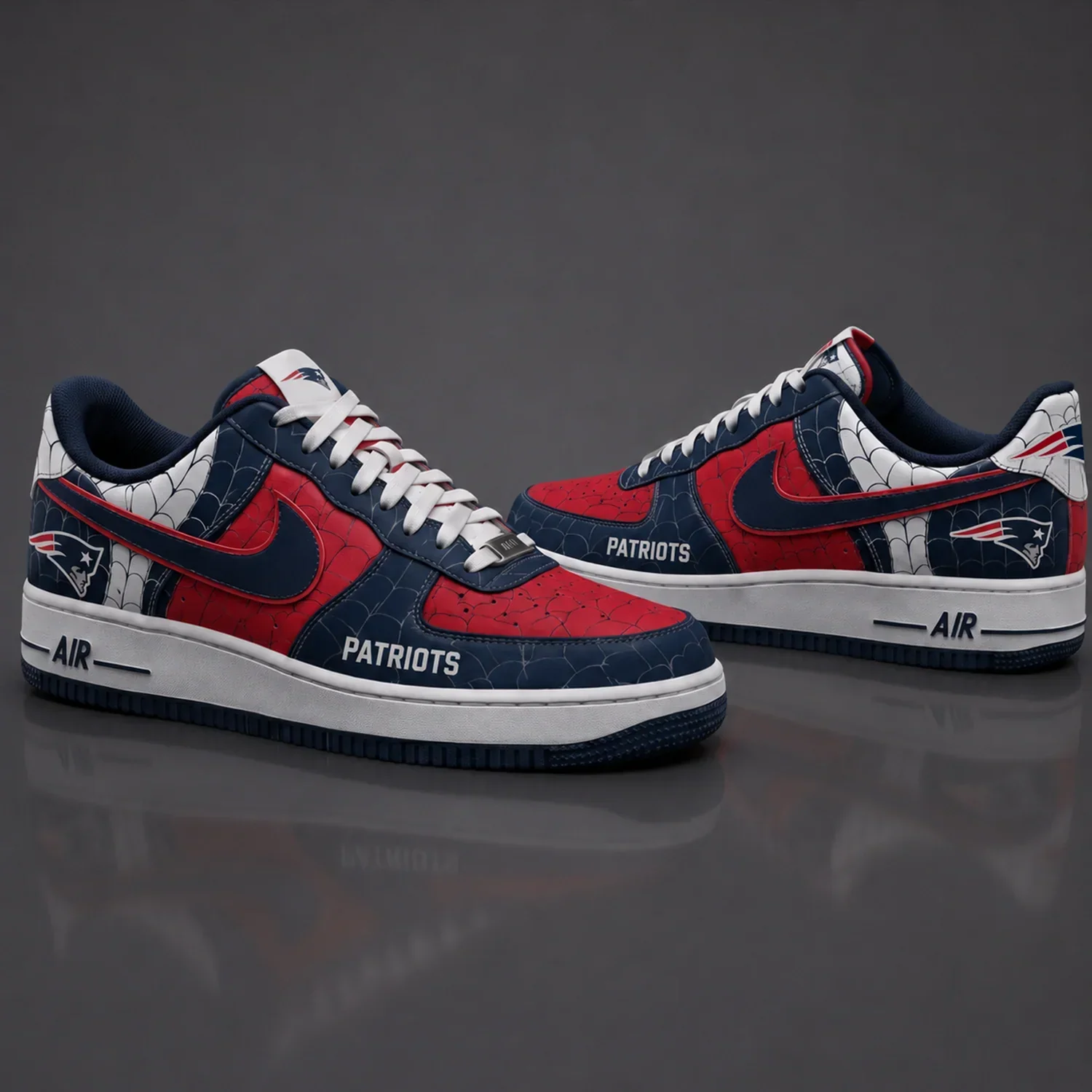 Limited Edition – Customized NFL New England Patriots X Spider Air force 1 Shoes