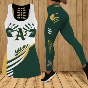 Limited Edition – Customized MLB Oakland Athletics Hollow Tank Top & Leggings Set