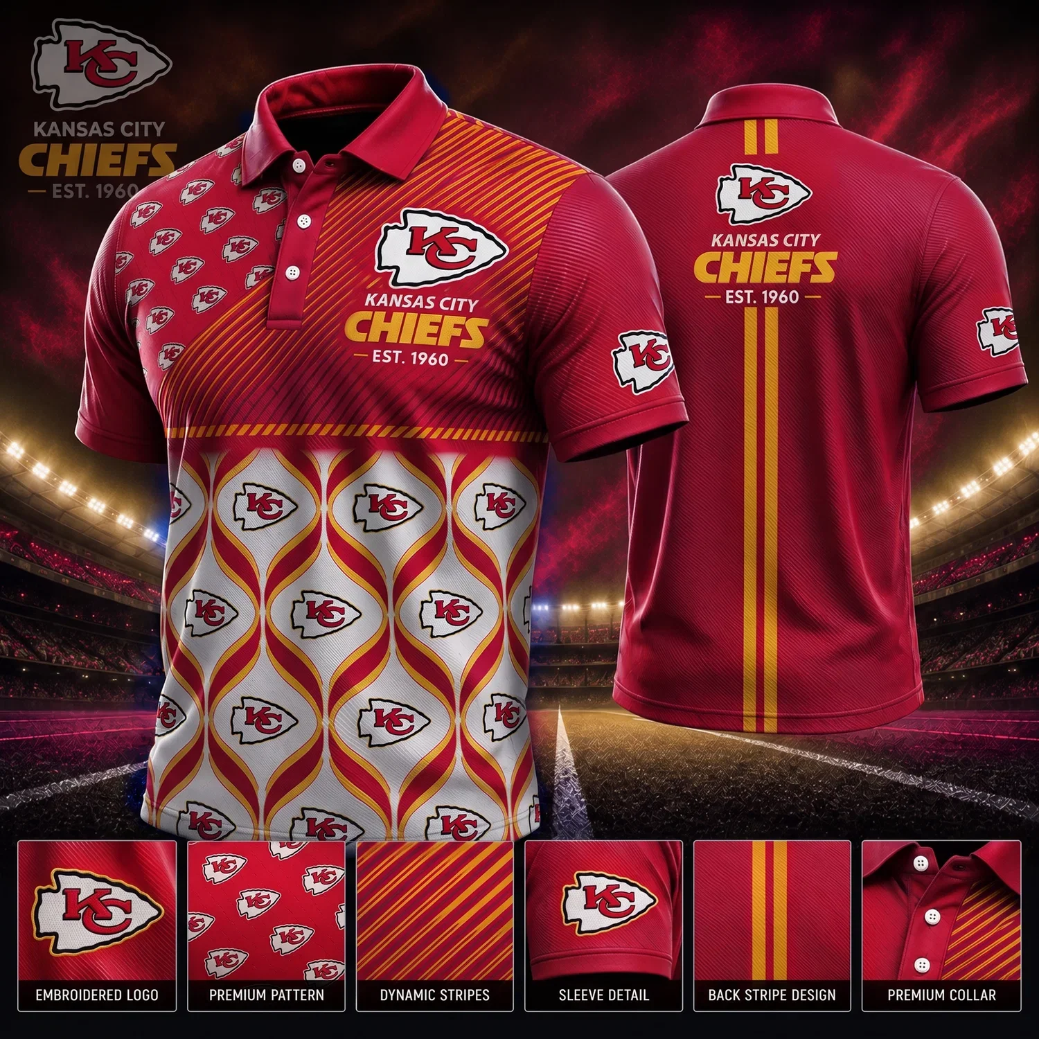 Limited Edition – Customized NFL Kansas City Chiefs Polo Shirt