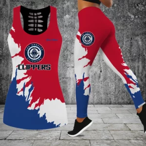 Limited Edition – Customized NBA Los Angeles Clippers Hollow Tank Top & Leggings Set