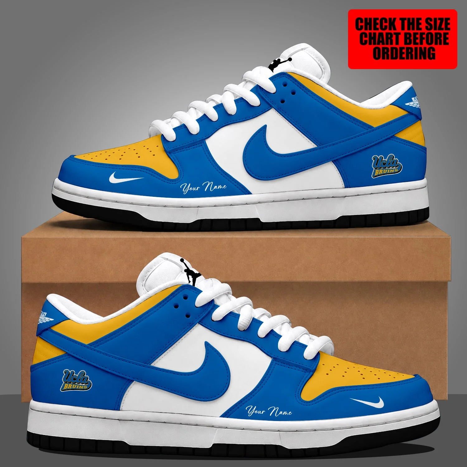 Limited Edition – Customized NCAA Ucla Bruins Strappy Dunk Low Shoes