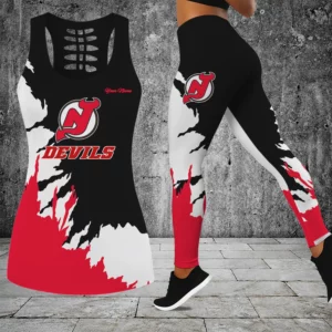 Limited Edition – Customized NHL New Jersey Devils Hollow Tank Top & Leggings Set