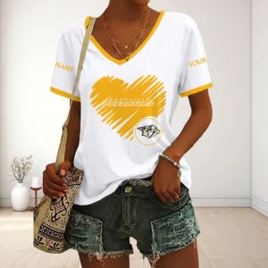 Limited Edition – Customized NHL Nashville Predators V-Neck Female Shirt