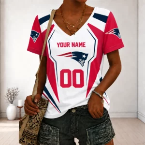 Limited Edition – Customized NFL New England Patriots V-Neck Female Shirt