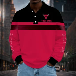 Limited Edition – Customized NBA Chicago Bulls Men Long Sleeve Polo Shirt