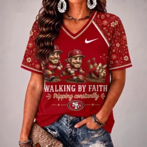 Limited Edition – Customized NFL San Francisco 49ers V-Neck Female Shirt