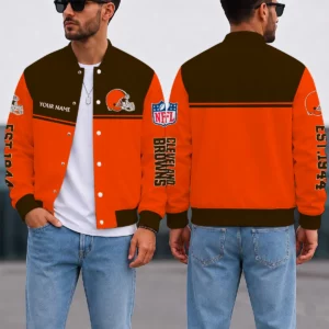 Limited Edition – Customized NFL Cleveland Browns Satin Varsity & Baseball Jacket