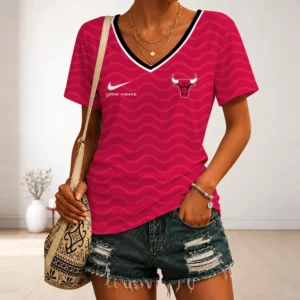 Limited Edition – Customized NBA Chicago Bulls V-Neck Female Shirt
