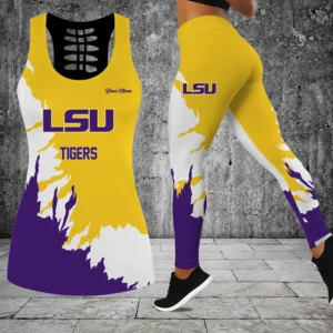 Limited Edition – Customized NCAA Lsu Tigers Hollow Tank Top & Leggings Set