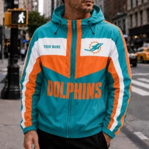 Limited Edition – Customized NFL Miami Dolphins Windbreaker Jacket