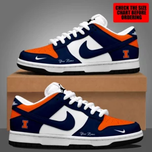 Limited Edition – Customized NCAA Illinois Fighting Illini Strappy Dunk Low Shoes