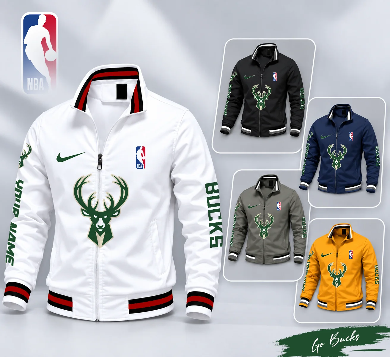 Limited Edition – Customized NBA Milwaukee Bucks Multicolor Men’s Casual Jacket