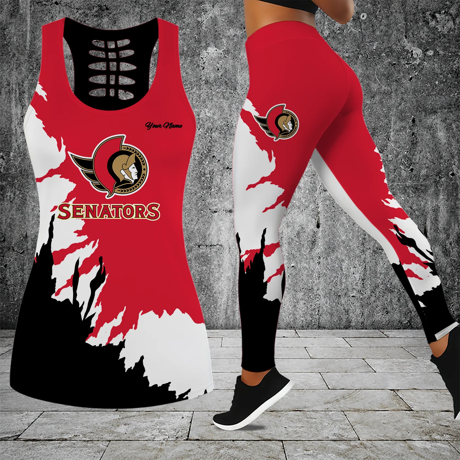 Limited Edition – Customized NHL Ottawa Senators Hollow Tank Top & Leggings Set
