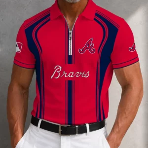 Limited Edition – Customized MLB Atlanta Braves Zip Polo Shirt