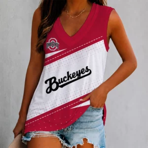 Limited Edition – Customized NCAA Ohio State Buckeyes Women’s V-Neck Tank Top