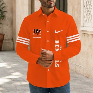 Limited Edition – Customized NFL Cincinnati Bengals Men’s Long Sleeve Button-Up Shirt